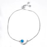 Opal Moon Bracelet Vintage Rose Silver Chain