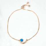 Opal Moon Bracelet Vintage Rose Silver Chain