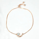 Opal Moon Bracelet Vintage Rose Silver Chain