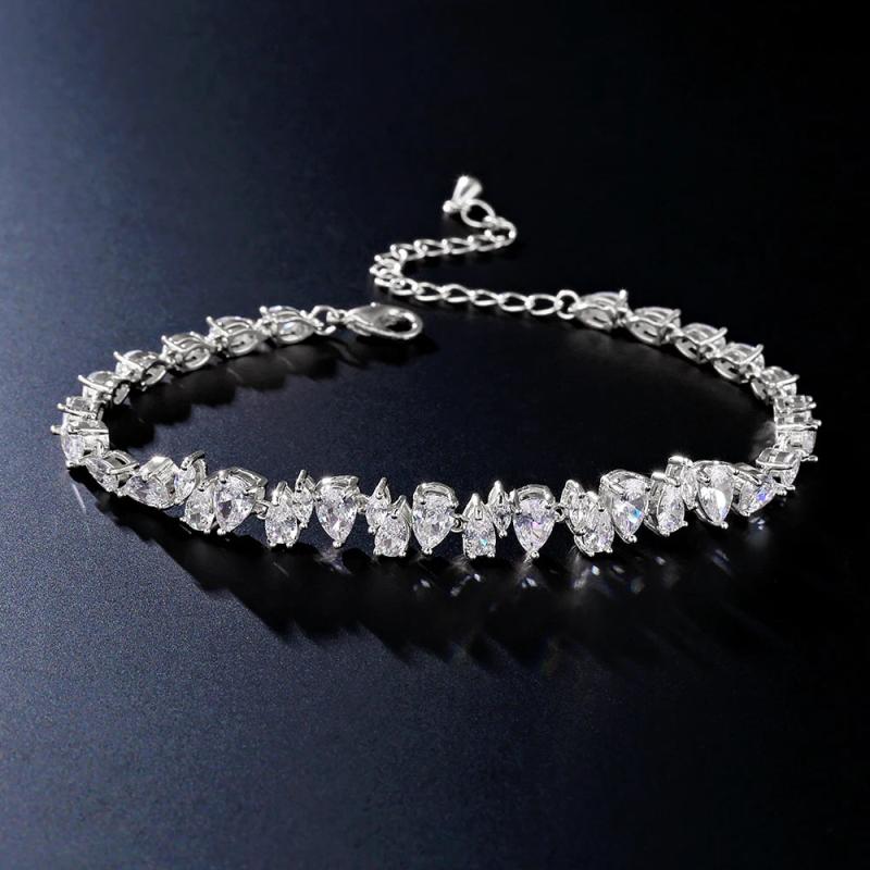 Uilz Cubic Zirconia Charm Bracelet for Women Wedding Bride