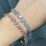 Uilz Cubic Zirconia Charm Bracelet for Women Wedding Bride