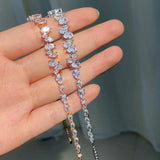 Uilz Cubic Zirconia Charm Bracelet for Women Wedding Bride