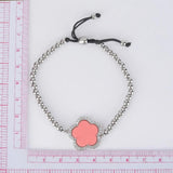 Natural Stone CZ Crystal Flower Bracelet, Wedding Bridal Jewelry