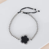 Natural Stone CZ Crystal Flower Bracelet, Wedding Bridal Jewelry