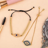 Eye Charm Bracelet CZ Adjustable Link Chain