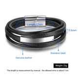 Stainless Steel Leather Bracelet Men Jewelry Punk Men Bracelet Charms