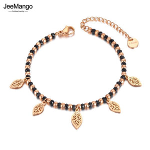 Bohemia Leaves Charm Bracelet Stainless Steel