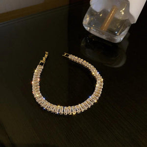 Geometric Zircon Crystal Bracelet Rhinestone Bangles Hand Jewelry