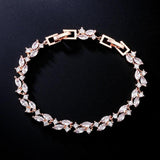 CZ Leaf Bracelet for Women Wedding Jewelry