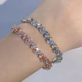 CZ Leaf Bracelet for Women Wedding Jewelry