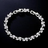 CZ Leaf Bracelet for Women Wedding Jewelry
