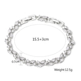 CZ Leaf Bracelet for Women Wedding Jewelry