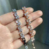 CZ Leaf Bracelet for Women Wedding Jewelry
