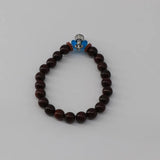 Handmade Blue Beaded Bracelet with Silver Charm