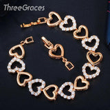 African Love Heart CZ Charm Bracelet for Women BR112