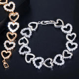 African Love Heart CZ Charm Bracelet for Women BR112