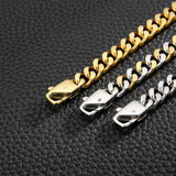Stainless Steel Cuban Chain Men's Bracelet