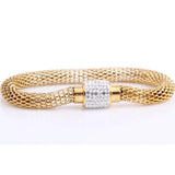 Stylish Mesh Bracelet with Rhinestone Charm for Women