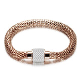 Stylish Mesh Bracelet with Rhinestone Charm for Women