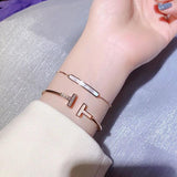 Gold-plated Shell Adjustable Box Bracelet Titanium Steel Jewelry