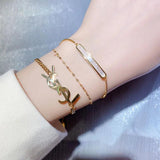 Gold-plated Shell Adjustable Box Bracelet Titanium Steel Jewelry