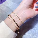 Gold-plated Shell Adjustable Box Bracelet Titanium Steel Jewelry