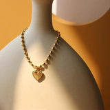 Heart Charm Bead Bracelet Stainless Steel Gift