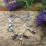 Wine Charm Bracelet Silver Plated for Party Birthday Girls Boys