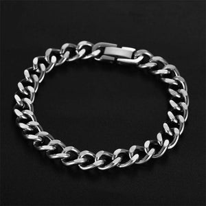 9mm Stainless Steel Cuban Chain Bracelet for Men Women