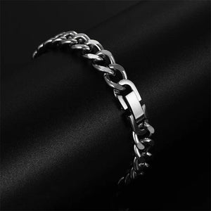 9mm Stainless Steel Cuban Chain Bracelet for Men Women