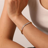 CZ Chain Bracelet Stainless Steel Charm Jewelry