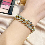 Spiral Cubic Zircon Bracelet Punk Style, 2 Colors, Charming Ornament