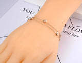 Bohemia Butterfly Charm Bracelet Double Layer CZ Crystal Beach Jewelry