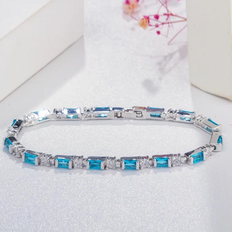Multicolor Cubic Zircon Wristband Bracelet for Women Jewelry S034