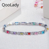 Multicolor Cubic Zircon Wristband Bracelet for Women Jewelry S034