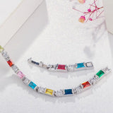 Multicolor Cubic Zircon Wristband Bracelet for Women Jewelry S034