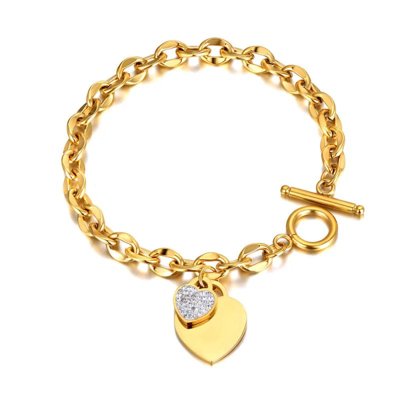 Bohemia Rhinestone Heart Charm Bracelet for Women FB21161