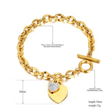 Bohemia Rhinestone Heart Charm Bracelet for Women FB21161