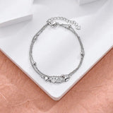 925 Silver Women's Love Bracelet Heart Jewelry