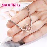 Pink Austrian Crystal Charms Bracelet for Women