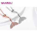 925 Silver Mermaid Fishtail Bracelet CZ Stone Women Girls Ocean Style Jewelry