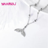 925 Silver Mermaid Fishtail Bracelet CZ Stone Women Girls Ocean Style Jewelry