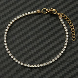 Gold Stainless Steel Layered Paperclip Tennis Chain Bracelet