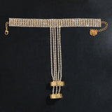 Crystal Rhinestone Tassel Ring Bracelet Chain Women Jewelry Bangle