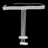 Crystal Rhinestone Tassel Ring Bracelet Chain Women Jewelry Bangle