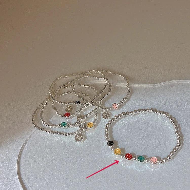 Colorful Dripping Oil Smiley Bracelet Gift for Women