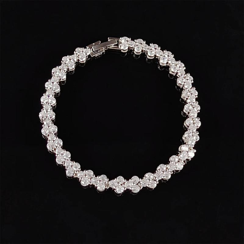 Round Silver Bracelet Bangle For Women