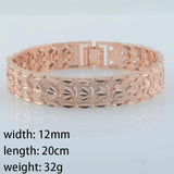 12MM Big 585 Rose Toggle Bracelet Leaf Pattern Jewelry