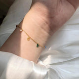 RHYSONG Fantasy Rhinestone Bracelet Stainless Steel Plated 18K Chain