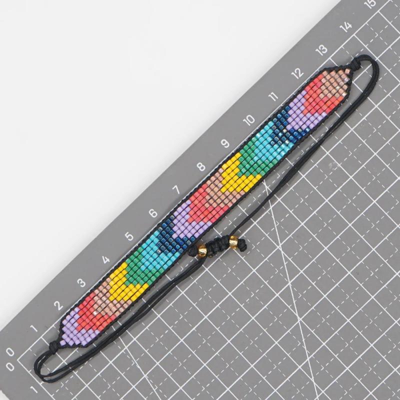Colorful Beaded Loom Bracelets for Women Boho Jewelry Woven Weaving Friendship